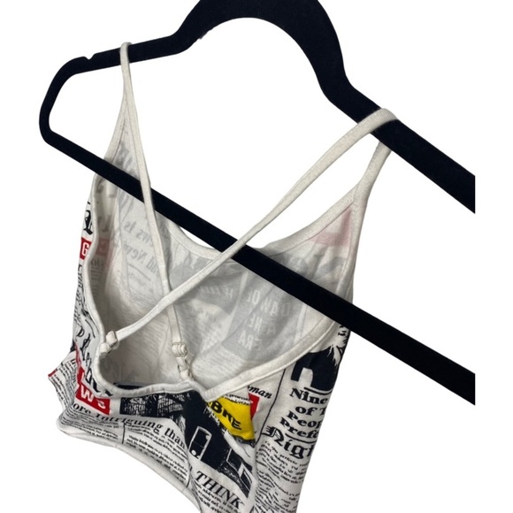 FOREVER 21 - Crop Tank Top - Raw Edge - News Print - Women’s Size Small - Picture 6 of 7